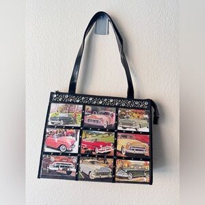 Far Nine California Purse Tote Handbag Removeable Photos Vintage